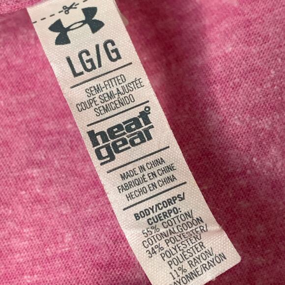 Under Armour Pink Sleeveless Shirt or Tank Top Athletic Active Size L - Picture 8 of 12